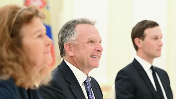 U.S. President Donald Trump's envoy Steve Witkoff and Trump's son-in-law Jared Kushner attend a meeting with Russian President Vladimir Putin at the Kremlin in Moscow, Russia. - Sputnik International