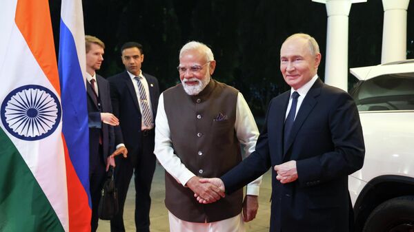 Indian Prime Minister Narendra Modi and Russian President Vladimir Putin - Sputnik International