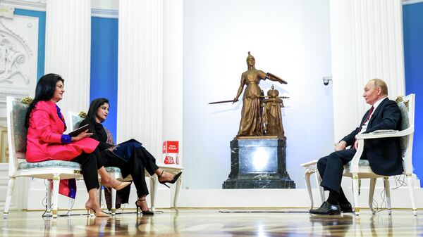 President Vladimir Putin gave an interview to Aaj Tak and India Today TV channels. - Sputnik International