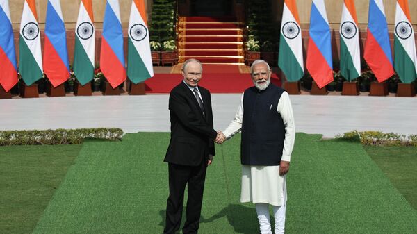 Russian President Vladimir Putin and Indian Prime Minister Narendra Modi - Sputnik International