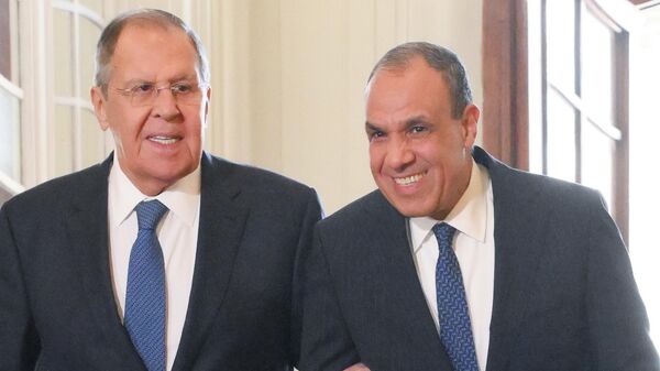Russian Foreign Minister Sergey Lavrov and Egyptian Foreign Minister Badr Abdelatty - Sputnik International
