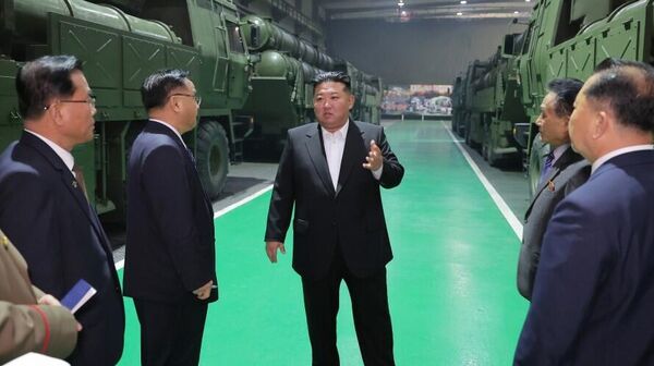 North Korean leader Kim Jong-un visits one of the country’s leading defense industrial enterprises. File photo - Sputnik International