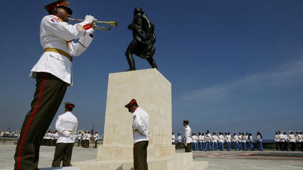 Cuban military band rehearsal prior to a ceremony in honor of Venezuelan independence hero Francisco de Miranda in Havana.  - Sputnik International