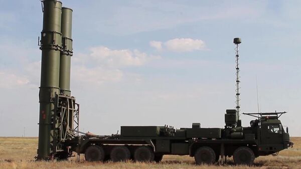 S-500 at Kapustin Yar testing range. Screenshot of Russian Defense Ministry video. - Sputnik International