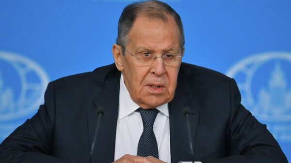 Russian Foreign Minister Sergey Lavrov at a press conference on the results of Russian diplomacy in 2025. - Sputnik International