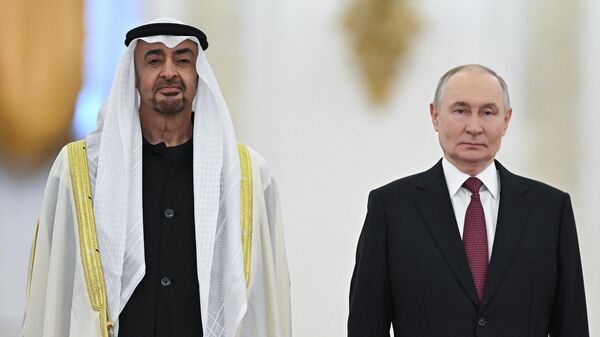 Russian President Vladimir Putin at talks with President of the UAE Sheikh Mohamed bin Zayed Al Nahyan in the Kremlin - Sputnik International