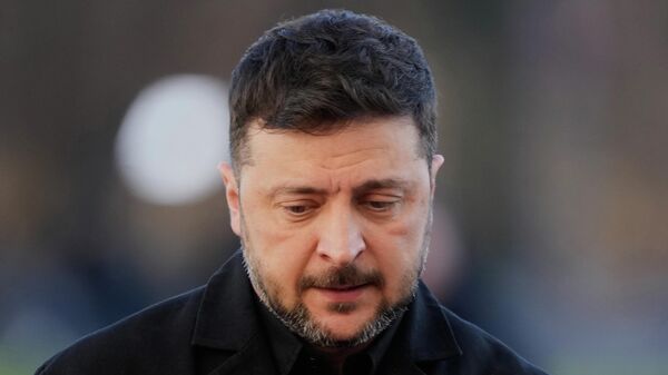 Volodymyr Zelensky arrives at the Bellevue Palace for talks with German President Frank-Walter Steinmeier in Berlin, Germany, Monday, Dec. 15, 2025.  - Sputnik International