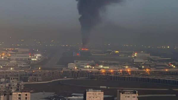 US base in Erbil on fire after attack US base in Erbil on fire after attack - Sputnik International