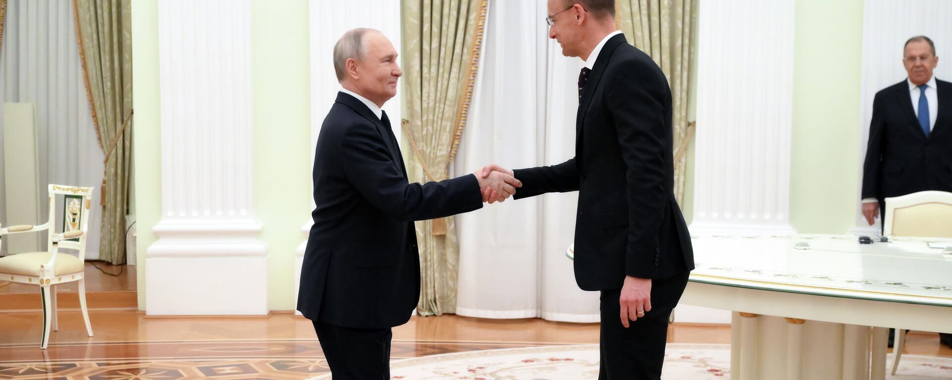 Russian President Vladimir Putin and Hungarian Foreign Minister Peter Szijjarto - Sputnik International, 1920, 04.03.2026