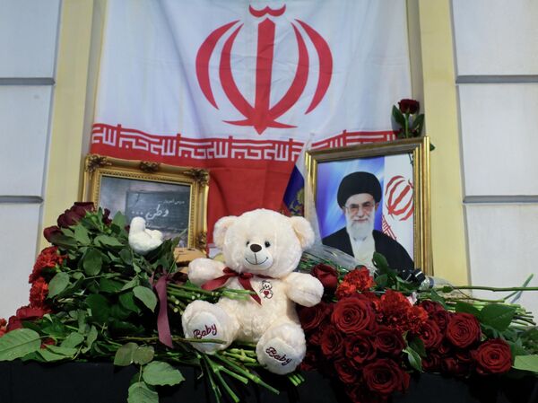 The situation outside the Iranian Embassy in Moscow following the death of the country’s Supreme Leader, Ali Khamenei. - Sputnik International