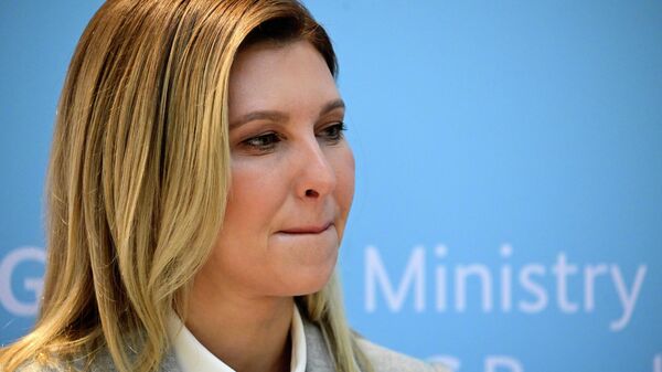 Zelensky's wife Olena Zelenska poses for media prior the Ukrainian-German Mental Health and Rehabilitation Conference in Berlin, on Friday Feb. 2, 2024 - Sputnik International