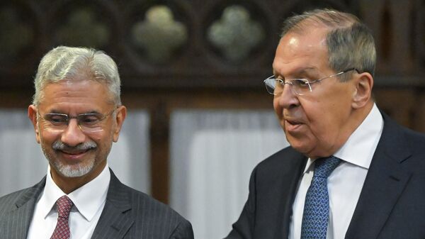 Russian Foreign Minister Sergey Lavrov and his Indian counterpart, Subrahmanyam Jaishankar - Sputnik International