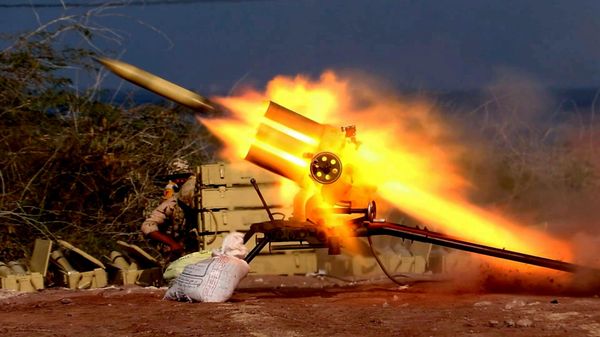 In this image provided Friday, Jan. 24, 2025, by Sepahnews of the Iranian Revolutionary Guard, a missile is launched as a part of the guard's drill from the coast of the Persian Gulf - Sputnik International