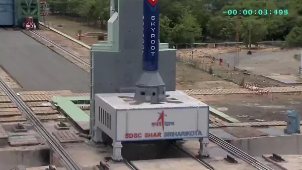 Screenshot of video of the launch of the Vikram-1 rocket by Skyroot Aerospace.. - Sputnik International