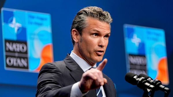 Defence Secretary Pete Hegseth gestures during a media conference at the end of the NATO summit in The Hague, Netherlands, Wednesday, June 25, 2025 - Sputnik International