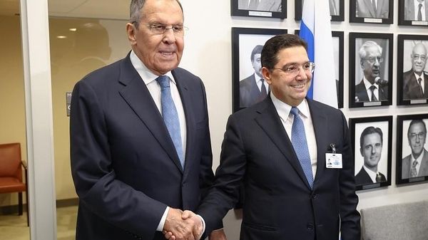 Russian Foreign Minister Sergey Lavrov and Nasser Bourita, Minister of Foreign Affairs, African Cooperation and Moroccan Expatriates of the Kingdom of Morocco, during a meeting on the sidelines of the 81st session of the UN General Assembly in New York - Sputnik International