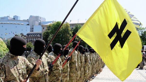 Azov battalion fighters in Kiev - Sputnik International