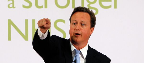 UK Prime Minister David Cameron gestures as he makes a speech about NHS reforms at University College Hospital in London, Tuesday, June, 7, 2011. - Sputnik International
