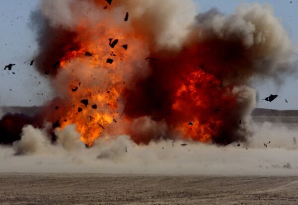 A vehicle used by al-Qaeda in Iraq fighters is destroyed by Soldiers from the 1st Special Troops Battalion, 1st Brigade Combat Team, 101st Airborne Division March 3, 2008. - Sputnik International