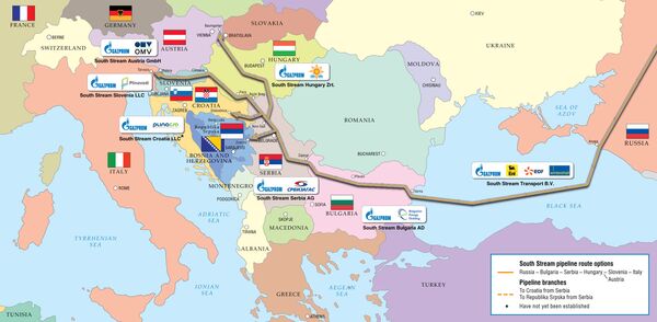 South Stream gas pipeline map South Stream gas pipeline map - Sputnik International