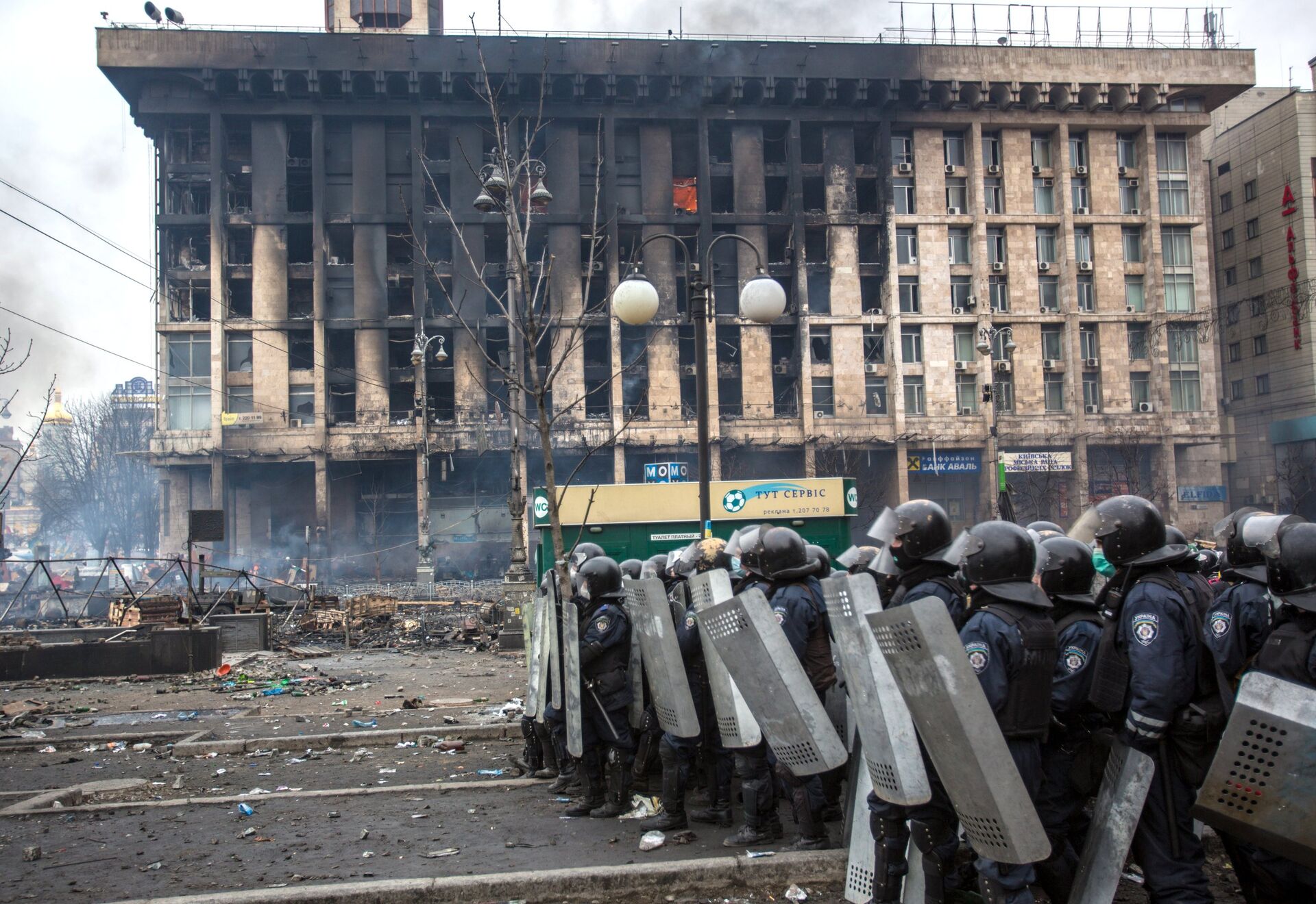 Police in Maidan square in Kiev, Ukraine, Feb 19, 2014. Photo: Andrei Stenin/Sputnik.