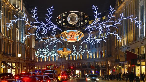 Christmas lights and decorations in Regent Street, London - Sputnik International