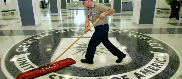 In this 2005 file photo, a workman slides a dustmop over the floor at the Central Intelligence Agency headquarters in Langley, Va., near Washington - Sputnik International