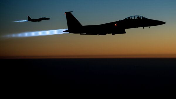 US Air Force F-15E Strike Eagles are designed to conduct airstrikes in Syria and Iraq - Sputnik International