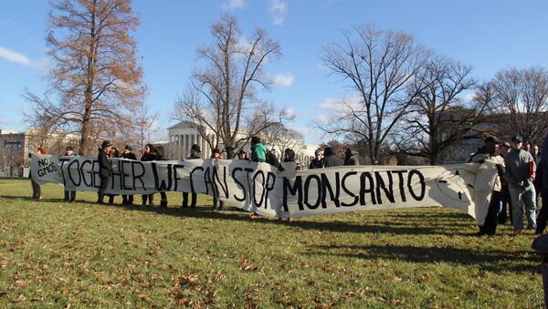 Busses of activists from more than a dozen states brought demonstrators to Washington D.C. for a rally against Monsanto outside the capitol Wednesday. - Sputnik International