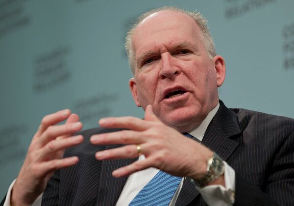 This March 11, 2014 file photo shows CIA Director John O. Brennan speaking in Washington. The CIA's insistence that it did not spy on its Senate overseers collapsed July 31 with the release of a stark report by the agency's internal watchdog documenting improper computer surveillance and obstructionist behavior by CIA officers. Those internal conclusions prompted Brennan to abandon months of defiance and defense of the agency and apologize to Senate intelligence committee leaders. This March 11, 2014 file photo shows CIA Director John O. Brennan speaking in Washington. The CIA's insistence that it did not spy on its Senate overseers collapsed July 31 with the release of a stark report by the agency's internal watchdog documenting improper computer surveillance and obstructionist behavior by CIA officers. Those internal conclusions prompted Brennan to abandon months of defiance and defense of the agency and apologize to Senate intelligence committee leaders. - Sputnik International