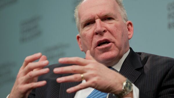  This March 11, 2014 file photo shows CIA Director John O. Brennan speaking in Washington. The CIA's insistence that it did not spy on its Senate overseers collapsed July 31 with the release of a stark report by the agency's internal watchdog documenting improper computer surveillance and obstructionist behavior by CIA officers. Those internal conclusions prompted Brennan to abandon months of defiance and defense of the agency and apologize to Senate intelligence committee leaders.  - Sputnik International