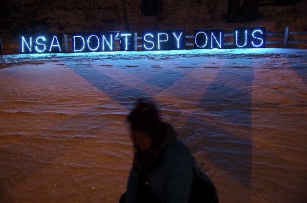 A Light Brigading protest against spying by the National Security Agency. A Light Brigading protest against spying by the National Security Agency. - Sputnik International