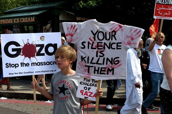 Support Gaza protest in London, August 2014 Support Gaza protest in London, August 2014 - Sputnik International
