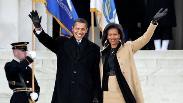 Barack and Michelle Obama in Washington. - Sputnik International
