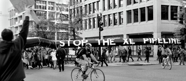 Keystone XL Pipeline protest at White House on November 6, 2011 - Sputnik International