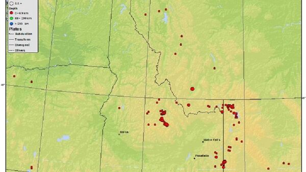 USGS map following seismic activity in Idaho - Sputnik International