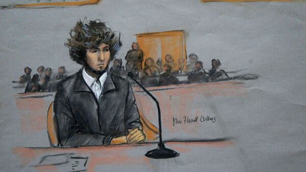 Courtroom sketch of Boston Marathon bomber Dzhokhar Tsarnaev - Sputnik International