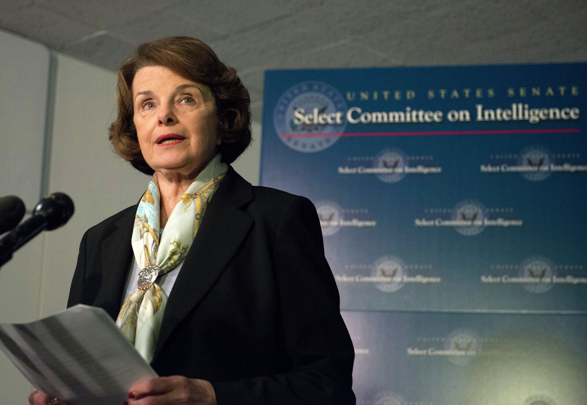 Senate Intelligence Committee Chair Senator Dianne Feinstein speaks after a closed-door meeting on Capitol Hill in Washington, Thursday, April 3, 2014. - Sputnik International, 1920, 29.09.2023