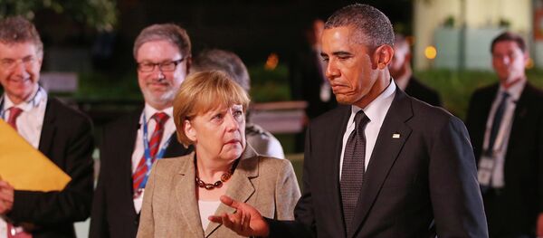 US President Barack Obama will discuss the situation in Ukraine and other issues of the US-German bilateral cooperation with German Chancellor Angela Merkel on Monday during her visit to Washington. - Sputnik International