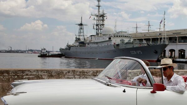 The Viktor Leonov docked in Havana last February. - Sputnik International