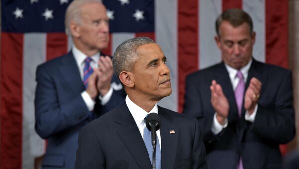 President Barack Obama arrives to deliver his State of the Union address. - Sputnik International