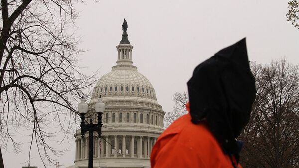 Capitol Rotunda & Statue Of Freedom, Orange Jumpsuit & Black Hood - Sputnik International