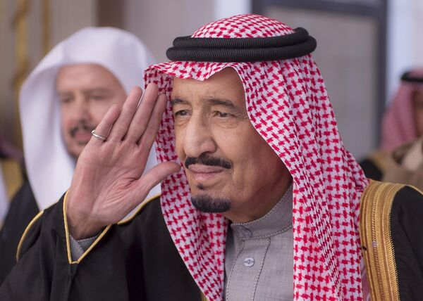 Newly appointed King Salman gestures during a session at the Shura Council, where he delivered an annual televised speech on Tuesday, Jan. 6, 2015 that has traditionally been given by the 90-year-old King Abdullah, who died early Friday after suffering a brief illness.  - Sputnik International