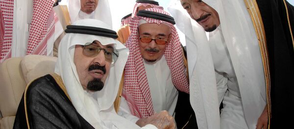 Saudi Arabia's King Abdullah, left, speaks with his half-brother Salman, who has been appointed King following Abdullah's death early Friday. Saudi Arabia's King Abdullah, left, speaks with his half-brother Salman, who has been appointed King following Abdullah's death early Friday. - Sputnik International