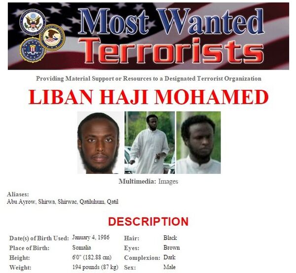 Liban Mohamed's wanted poster. - Sputnik International