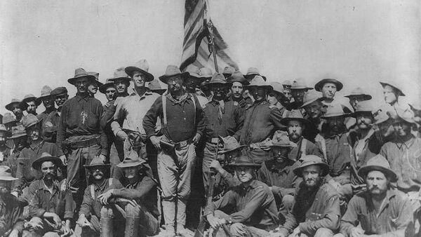 Col Theodore Roosevelt stands triumphant on San Juan Hill, Cuba after his Rough Riders captured this hill and its sister Kettle Hill during the Spanish American War. - Sputnik International