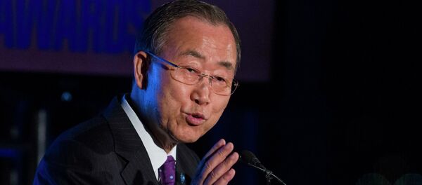 United Nations Secretary General Ban Ki-moon speaks during the Asia Society's Game Changer Awards at United Nations headquarters in New York United Nations Secretary General Ban Ki-moon speaks during the Asia Society's Game Changer Awards at United Nations headquarters in New York - Sputnik International