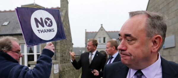 During his recognition speech, Scotland's outgoing First Minister Alex Salmond praised the nation for realizing its talents and democratic spirit. During his recognition speech, Scotland's outgoing First Minister Alex Salmond praised the nation for realizing its talents and democratic spirit. - Sputnik International