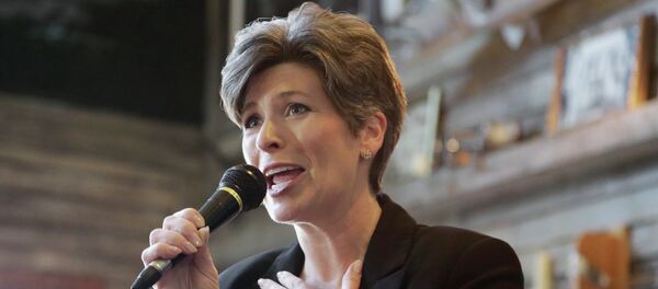 Republican Senate candidate Joni Ernst speaks during a campaign stop in Council Bluffs, Iowa, Friday, Oct. 31, 2014 - Sputnik International