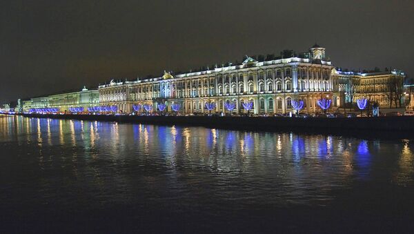 View of Winter Palace. Switching on lights on New Year's Eve in St. Petersburg. - Sputnik International